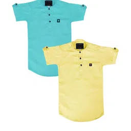 OJ TREND Kids-Boys Blue Kurtas-picture-39