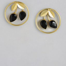 Anouk Gold-Plated Artificial Stones Studded Circular Shaped Studs image 3