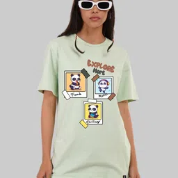 Underrated Club Women Printed Bio Finish Applique T-shirt-picture-7