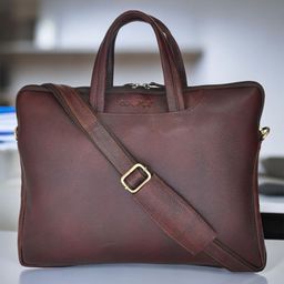 OLIVE MIST Unisex Leather Laptop Bag-19