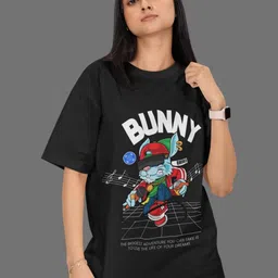 SNUG24 Graphic Printed Drop-Shoulder Sleeves Pure Cotton Oversized T-shirt-picture-41