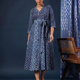 Taavi Women Handblock Printed Pure Cotton Dress-picture-33