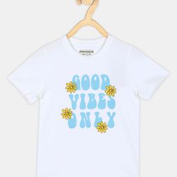 Provogue Girls Typography Printed Applique T-shirt-image-85