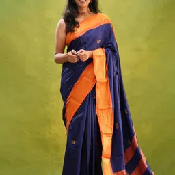 yourwish Ethnic Motifs Zari Silk Cotton Designer Kanjeevaram Saree-image-57