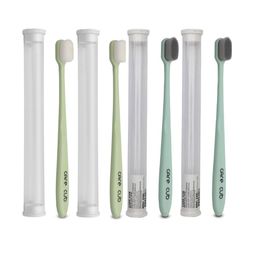 CARE CUB Set Of 4 Flat Ultra Soft Nano Bristles Toothbrush - Black & White-19