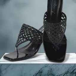 DressBerry Women Woven Design Block Mules-52