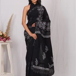 Dastkar Block Print Pure Cotton Sarees-picture-48