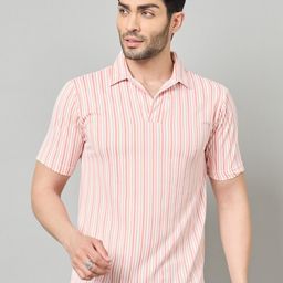 ZYNG Men Striped Polo Collar Slim Fit T-shirt-image-18