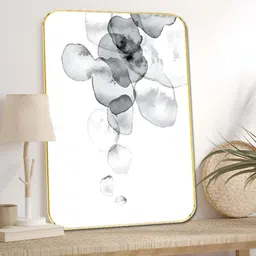 SAF White & Grey Minimalist Ink Blot Wooden Wall Art-image-75