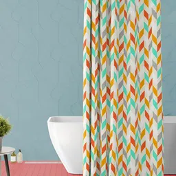 ArtzFolio Off White & Yellow Printed Water Proof Shower Curtain-14