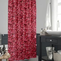 ArtzFolio Red & White Geometric Printed Waterproof Shower Curtain-14