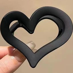 DIVASTRI Women Black Heart Shaped Solid Claw Clip-picture-45