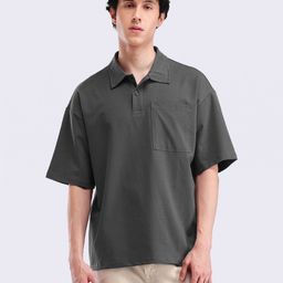 Flying Machine Men Solid Polo Collar Cotton Oversized T-shirt-image-82