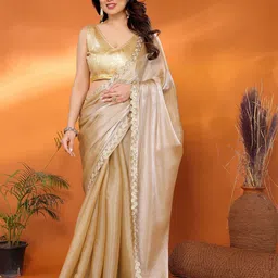ROOP SUNDARI SAREES Embellished Sequinned Organza Designer Saree-picture-26