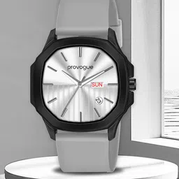 Provogue Men Brass Dial & Wrap Around Straps Analogue Watch PR-GSQ024-SLV-GRY-18