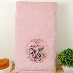 RANGOLI Peach-Coloured 1 Cotton 450 GSM Bath Towel-20
