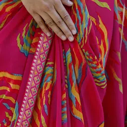 KALINI Printed Pure Georgette Saree image 3