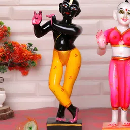 GW CREATIONS Black & Pink Radha Krishna Exquisite Marble Religious Idol Showpiece-image-78