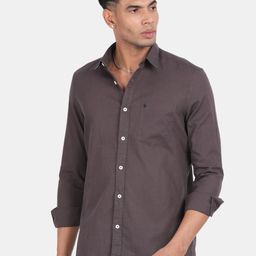 Blu MNKY Men Smart Slim Fit Solid Spread Collar Casual Shirt-image-61