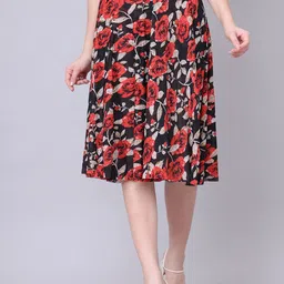 GRACIT Printed Flared Midi Skirt-image-11