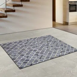 dazzhome Grey Hair On Leather Geometrical Hand Woven 4X6ft Carpet-picture-16