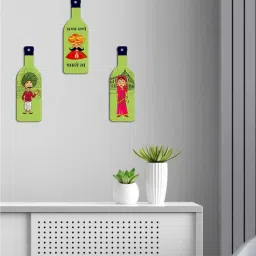 suveharts 3 Pcs Rajasthani Wooden New Bottles Hanging-picture-14