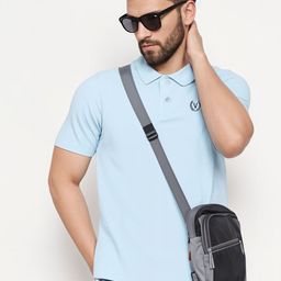 Moda Rapido Men Solid Polo Collar Cotton T-shirt-picture-3