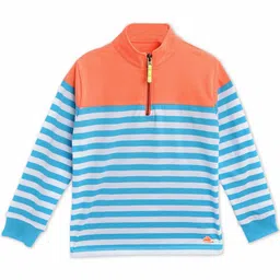 Cherry Crumble Kids High Neck Striped Sweatshirt-image-78