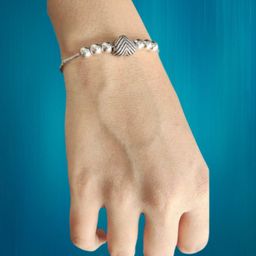 Paavni Girls Sterling Silver Handcrafted Rhodium-Plated Charm Bracelet-picture-13