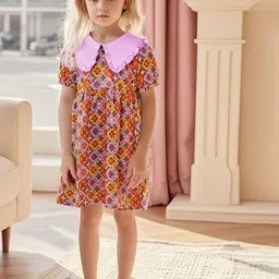 JC SPARKLE Floral Print Peter Pan Collar A-Line Dress-image-26