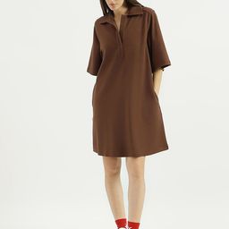 United Colors of Benetton Shirt Collar Flared Sleeves A-Line Dress-picture-47