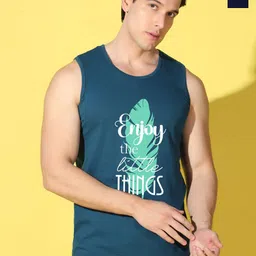 WOOSTRO Pack Of 2 Printed Super Combed Cotton Gym Vests VWS26(ENJOY PEACOCK)(RUN NAVY)-image-48