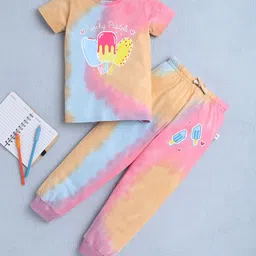 BUMZEE Girls Printed Pure Cotton T-shirt With Joggers-image-81