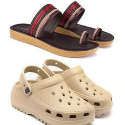 BERSACHE Women Pack Of 2 Ultra Soft Flats & Clogs-image-23