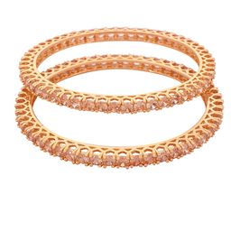 RATNAVALI JEWELS Set Of 2 Gold-Plated AD-Studded Bangles-image-19
