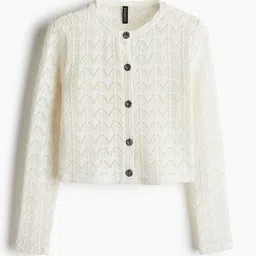 H&M Pointelle-Knit Cardigan-image-71