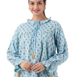 DMP EXPORT Women Floral Printed Peter Pan Collar Top-picture-30