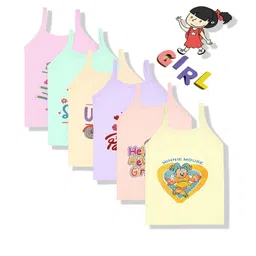 BODYSHINE Girls Printed Sleeveless Innerwear Vests - Set Of 6-image-66