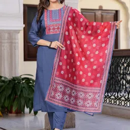 HETVI CREATION Women Yoke Design Regular Kurta with Trousers & With Dupatta-picture-16