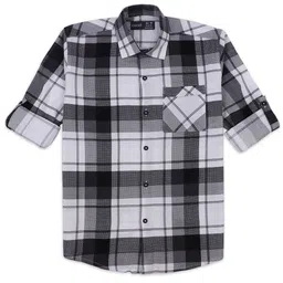 CAVIO Boys Comfort Spread Collar Tartan Checked Cotton Casual Shirt-picture-16