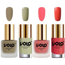 VOLO Set Of 4 Velvet Matte & Extra Shine Nail Polish-8 ml & 9.9 ml Each Shade 37-41-40-49-15