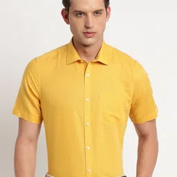 Turtle Men Standard Slim Fit Solid Spread Collar Formal Shirt-image-13