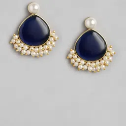 Anouk Gold-Plated Artificial Beaded Teardrop Shaped Drop Earrings image 4