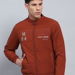 Monte Carlo Men Mock Collar Typography Printed Casual Bomber Jacket-image-70