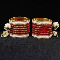NMII Set Of 32 Stone Studded & Beaded Bangle-13