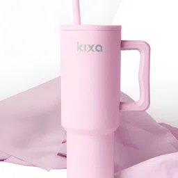 Kixa Pink Single Stainless Steel Solid Double Wall Vacuum Water Bottle-16