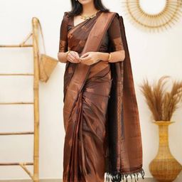 VILLE FASHION Woven Design Zari Kanjeevaram Saree-picture-14