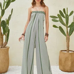 JC Mode Off-Shoulder Printed Basic Jumpsuit-93