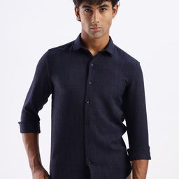 THE BEETEL HOUSE Men Textured Spread Collar Casual Shirt-picture-52