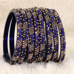 LAVAZZA Set Of 8 Crystals Studded Bangles-30